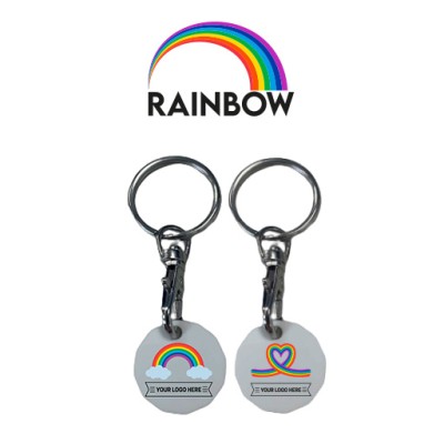 Rainbow Plastic Trolley Coin - Printed